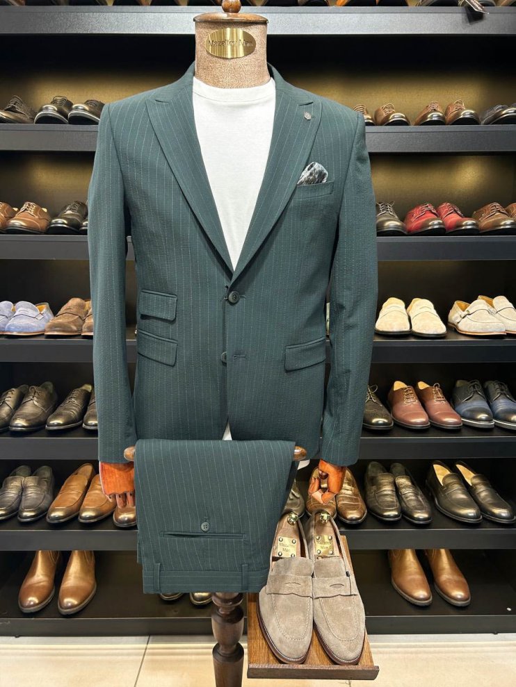 Костюм MAZALTOVMAN 2-ка Зеленый в полоску премиум