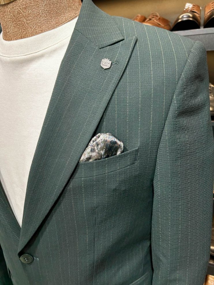 Костюм MAZALTOVMAN 2-ка Зеленый в полоску премиум