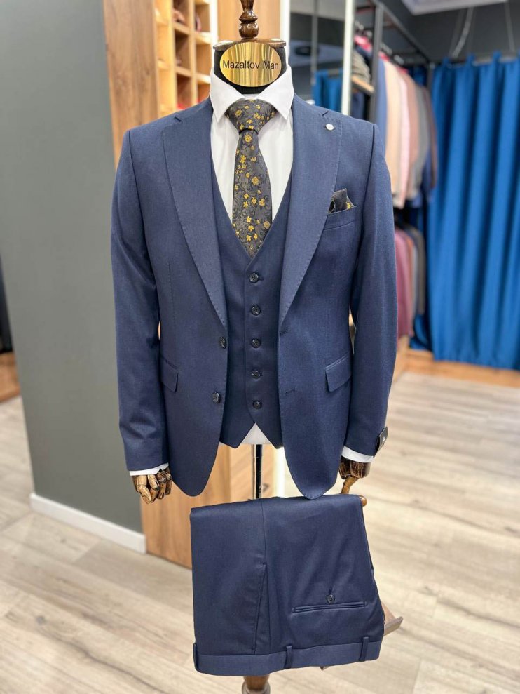 Костюм MAZALTOVMAN 3-ка премиум Синий фактурный