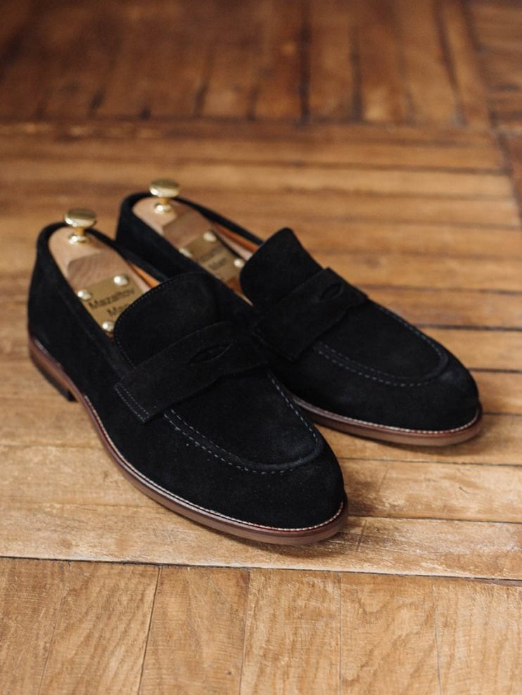 Лоферы MAZALTOVMAN Черные замшевые