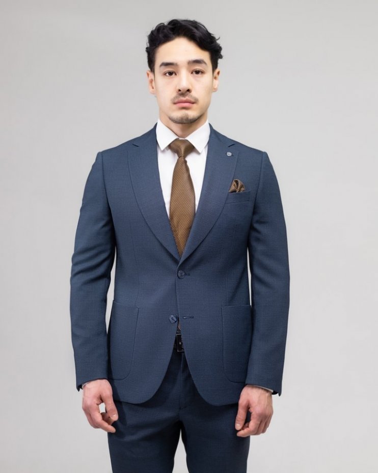Строгий мужской костюм двойка Mazaltovman синий