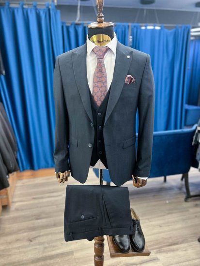 Костюм MAZALTOVMAN 3-ка премиум Темно-синий в крапинку