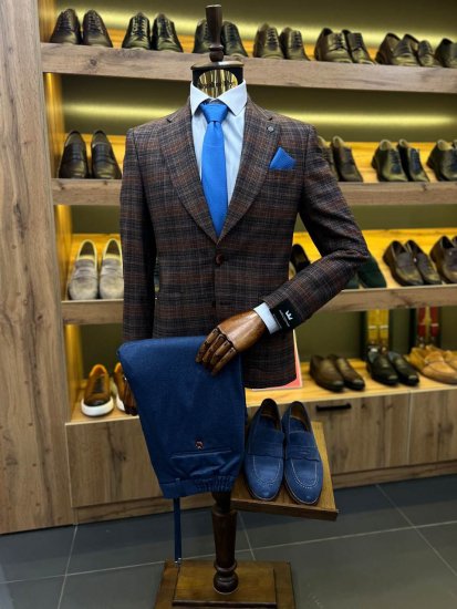 Пиджак MAZALTOVMAN премиум Оранжевый в клетку кэжуал